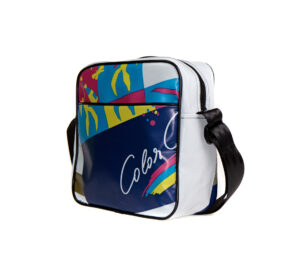 Customised shoulder bag made from recycled material